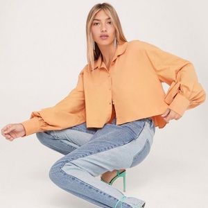 Organic Cotton Cropped Button Up shirt